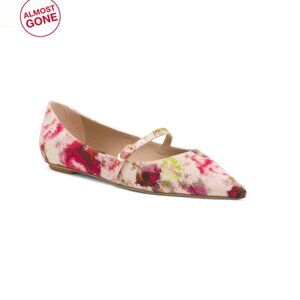 STUART WEITZMAN Pink Multi Made In Spain Emilia Mary Jane Flats